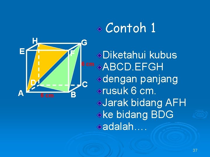 Contoh 1 H G E F 6 cm D A C 6 cm B