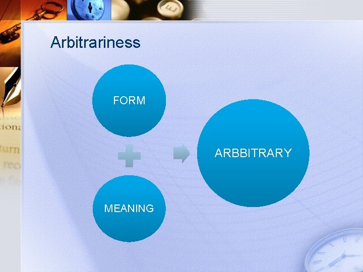 Arbitrariness FORM ARBBITRARY MEANING 
