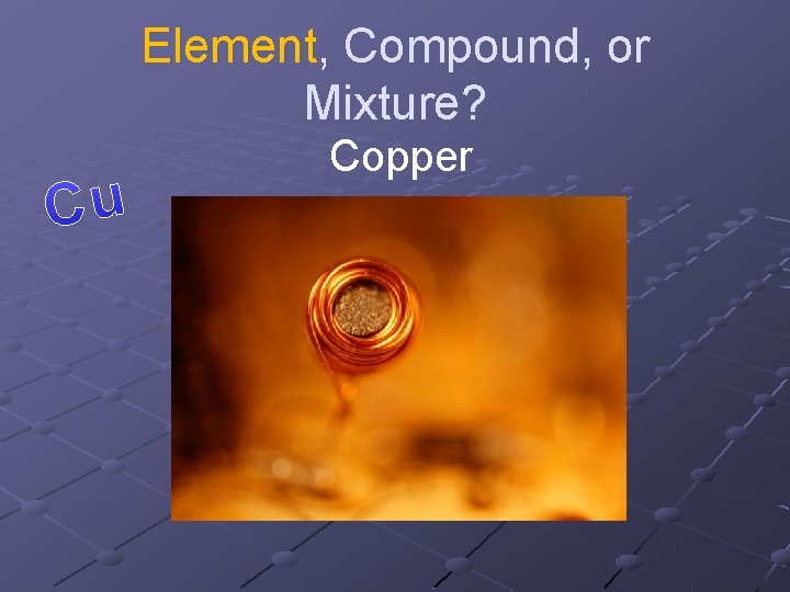 Element, Compound, or Mixture? Copper 