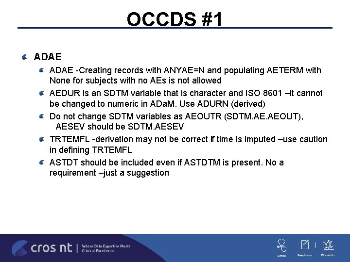 OCCDS #1 ADAE -Creating records with ANYAE=N and populating AETERM with None for subjects