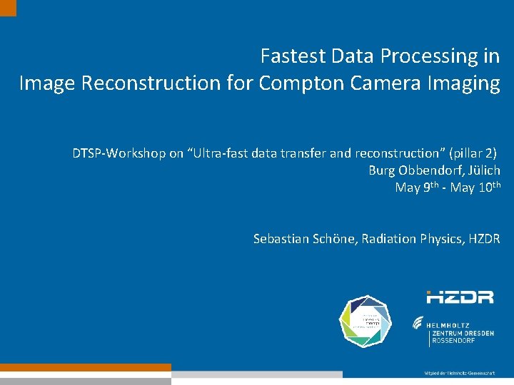 Fastest Data Processing in Image Reconstruction for Compton Camera Imaging DTSP-Workshop on “Ultra-fast data