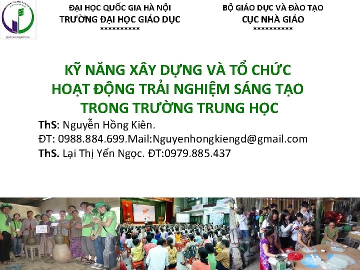 ĐẠI HỌC QUỐC GIA HÀ NỘI BỘ GIÁO DỤC VÀ ĐÀO TẠO ********** TRƯỜNG