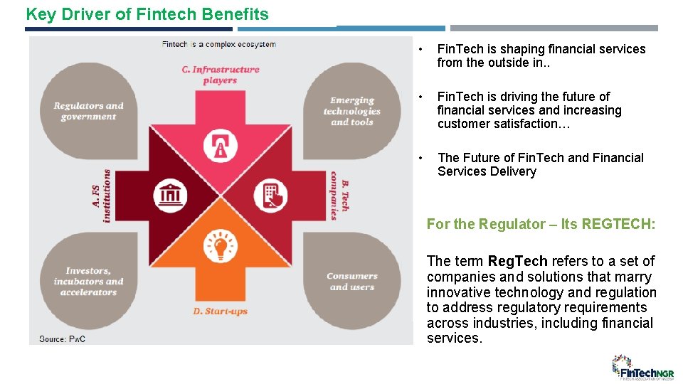 Key Driver of Fintech Benefits • Fin. Tech is shaping financial services from the