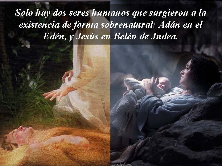 Solo hay dos seres humanos que surgieron a la existencia de forma sobrenatural: Adán