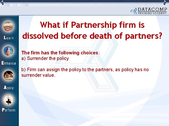 What if Partnership firm is dissolved before death of partners? The firm has the What if Partnership firm is dissolved before death of partners? The firm has the