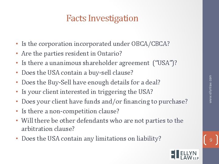 Is the corporation incorporated under OBCA/CBCA? Are the parties resident in Ontario? Is there