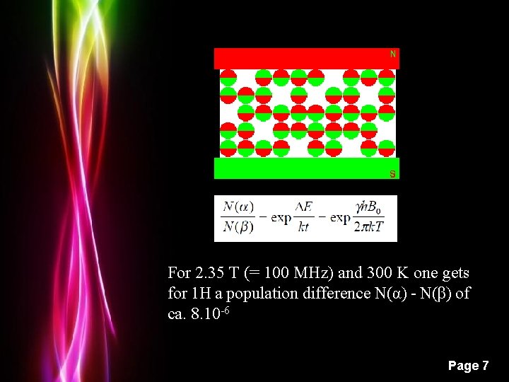 For 2. 35 T (= 100 MHz) and 300 K one gets for 1