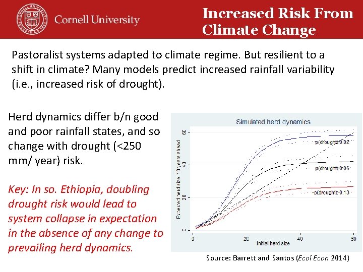 Increased Risk From Climate Change Pastoralist systems adapted to climate regime. But resilient to