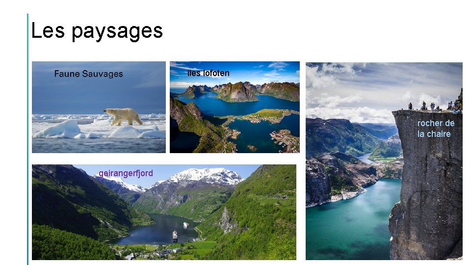 Les paysages iles lofoten rocher de la chaire geirangerfjord 