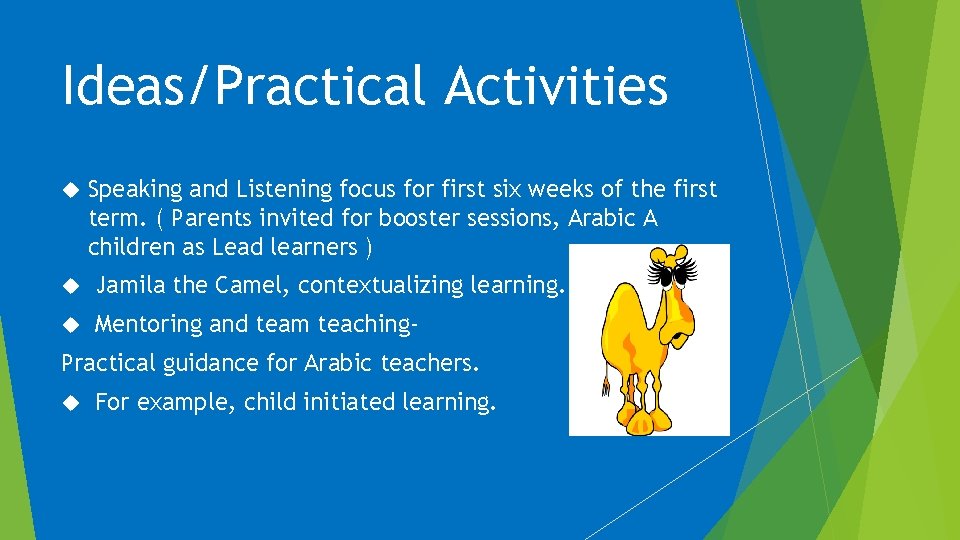 Ideas/Practical Activities Speaking and Listening focus for first six weeks of the first term. Ideas/Practical Activities Speaking and Listening focus for first six weeks of the first term.
