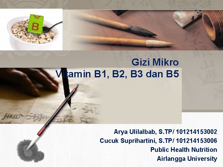 L/O/G/O Gizi Mikro Vitamin B 1, B 2, B 3 dan B 5 Arya