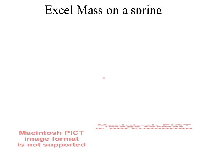 Excel Mass on a spring 