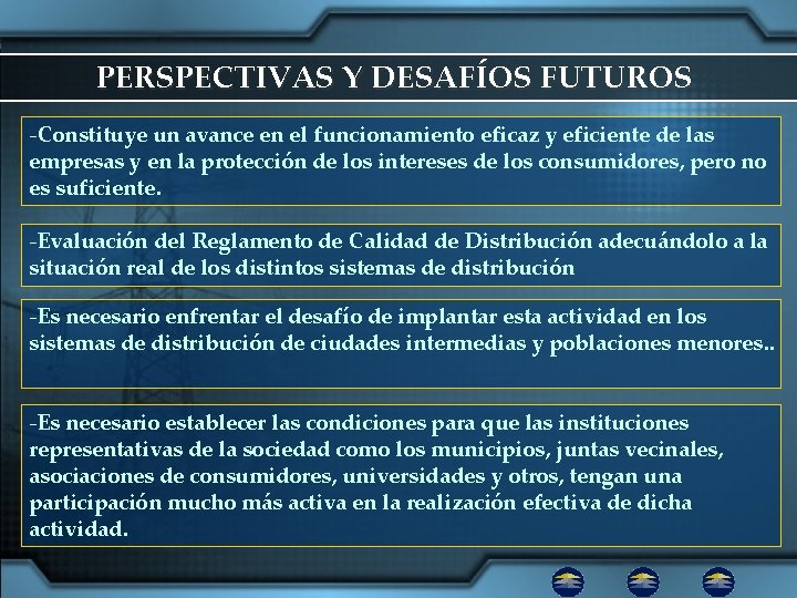 PERSPECTIVAS Y DESAFÍOS FUTUROS -Constituye un avance en el funcionamiento eficaz y eficiente de