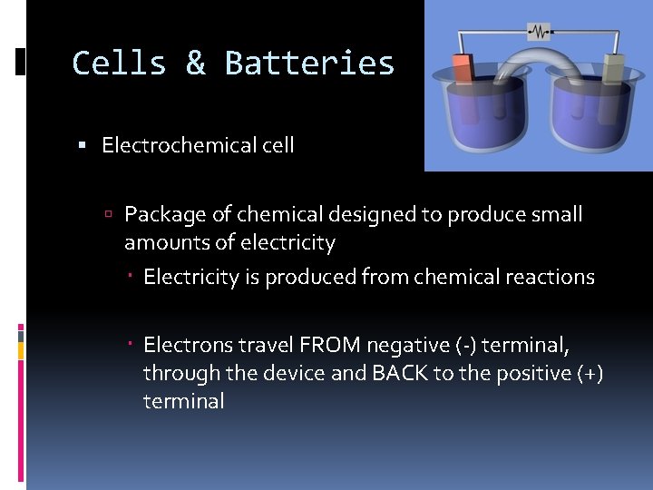 Cells & Batteries Electrochemical cell Package of chemical designed to produce small amounts of Cells & Batteries Electrochemical cell Package of chemical designed to produce small amounts of