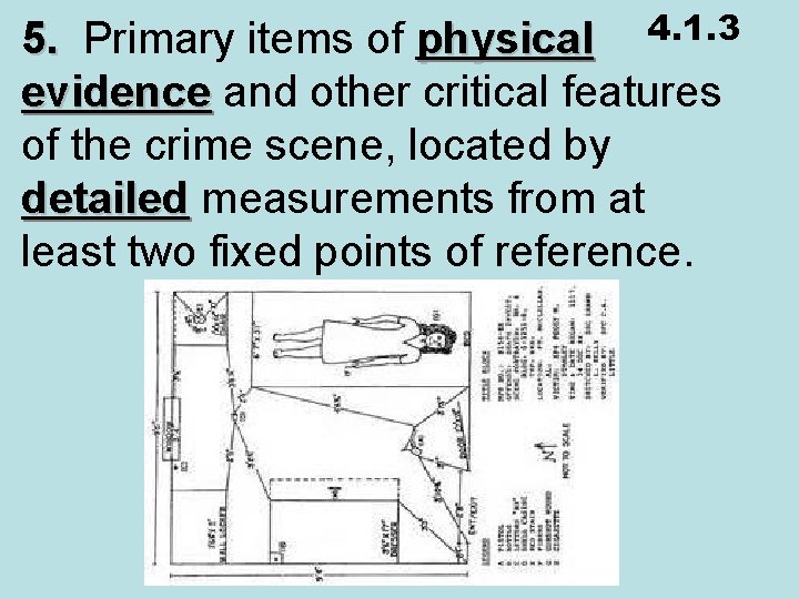 4. 1. 3 5. Primary items of physical evidence and other critical features evidence