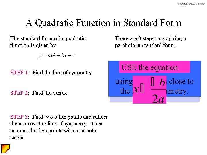 Graphing Quadratic Functions Y Ax 2 Bx C