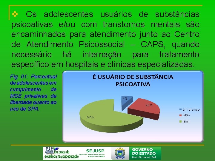 v Os adolescentes usuários de substâncias psicoativas e/ou com transtornos mentais são encaminhados para