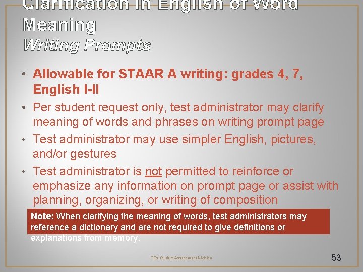 Clarification in English of Word Meaning Writing Prompts • Allowable for STAAR A writing: Clarification in English of Word Meaning Writing Prompts • Allowable for STAAR A writing: