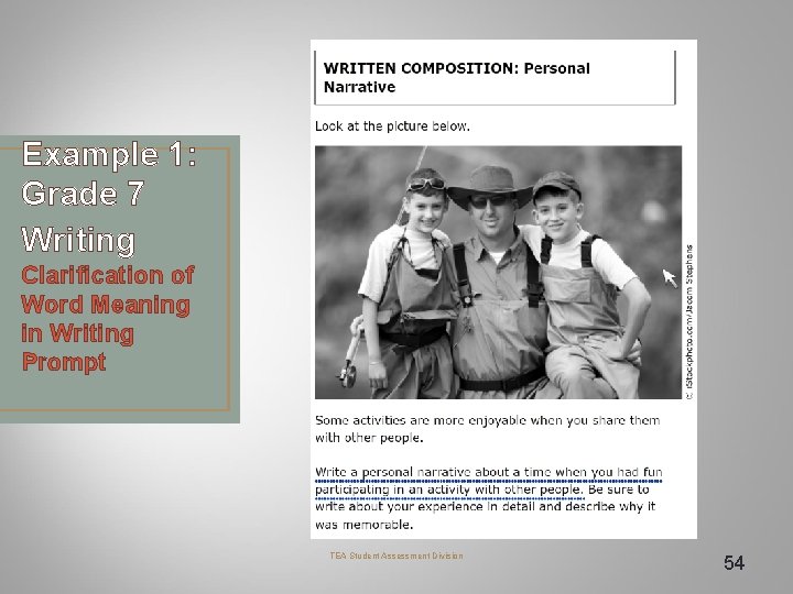 Example 1: Grade 7 Writing Clarification of Word Meaning in Writing Prompt TEA Student Example 1: Grade 7 Writing Clarification of Word Meaning in Writing Prompt TEA Student