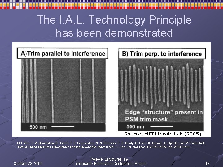The I. A. L. Technology Principle has been demonstrated Source: MIT Lincoln Lab (2005) The I. A. L. Technology Principle has been demonstrated Source: MIT Lincoln Lab (2005)