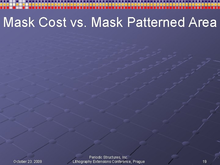 Mask Cost vs. Mask Patterned Area October 23. 2009 Periodic Structures, Inc. Lithography Extensions Mask Cost vs. Mask Patterned Area October 23. 2009 Periodic Structures, Inc. Lithography Extensions
