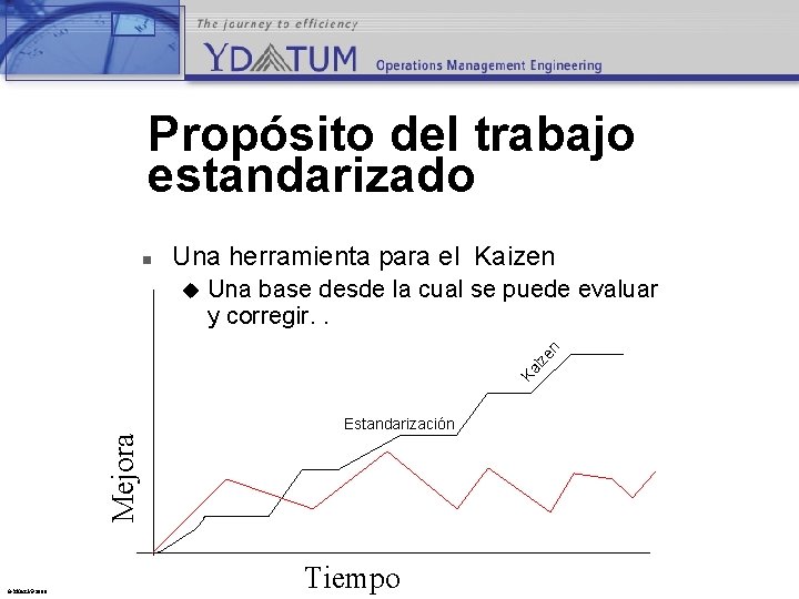 Propósito del trabajo estandarizado n Una herramienta para el Kaizen Una base desde la
