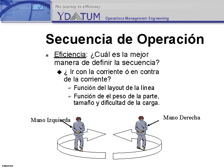 Secuencia de Operación n Eficiencia: ¿Cuál es la mejor manera de definir la secuencia?