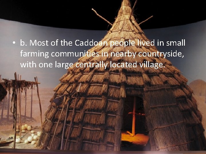  • b. Most of the Caddoan people lived in small farming communities in