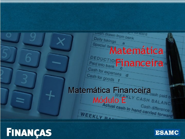 Matemática Financeira Módulo E 