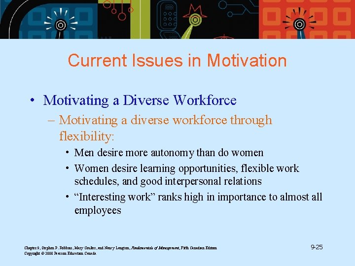 Current Issues in Motivation • Motivating a Diverse Workforce – Motivating a diverse workforce
