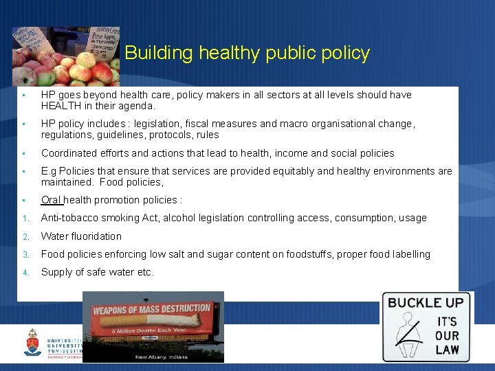 Building healthy public policy • HP goes beyond health care, policy makers in all Building healthy public policy • HP goes beyond health care, policy makers in all