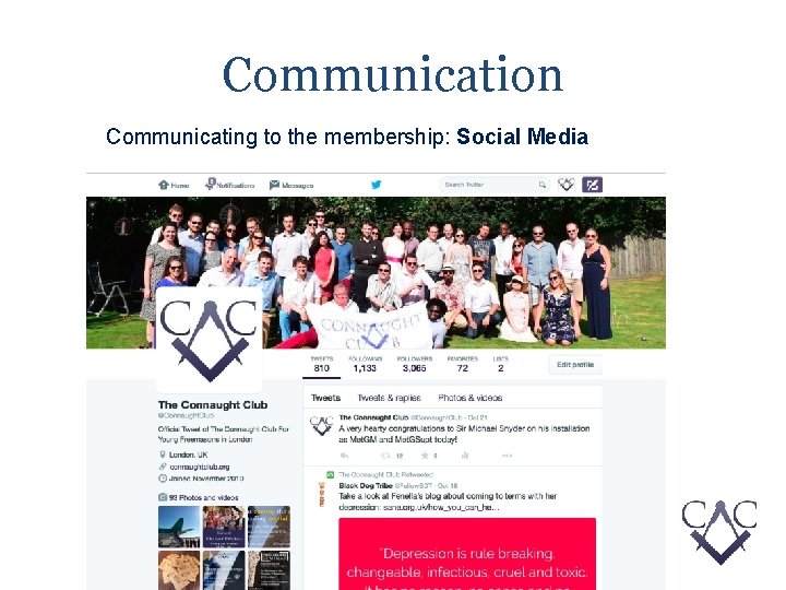 Communication Communicating to the membership: Social Media 