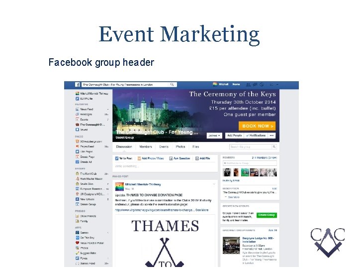 Event Marketing Facebook group header 