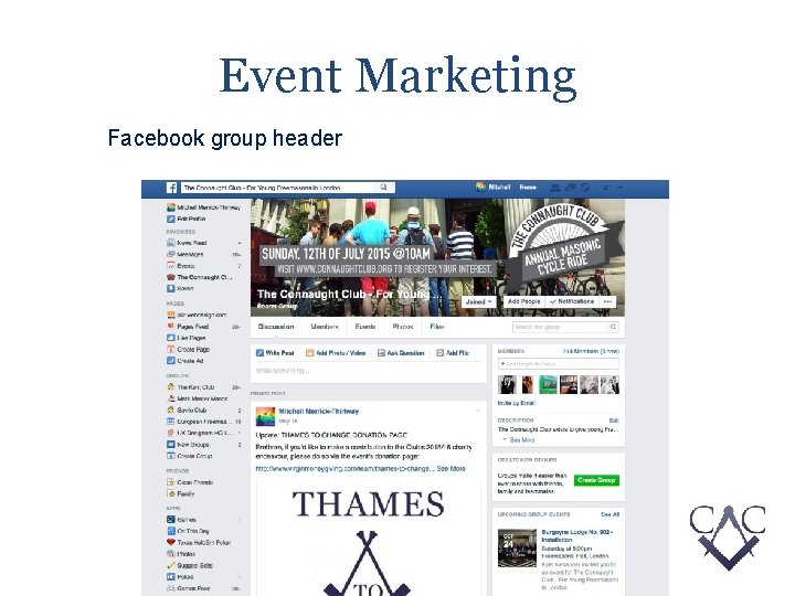 Event Marketing Facebook group header 