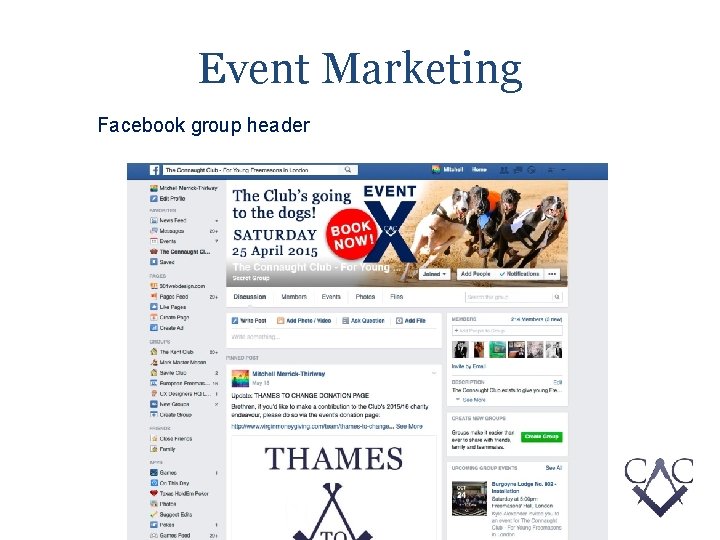 Event Marketing Facebook group header 