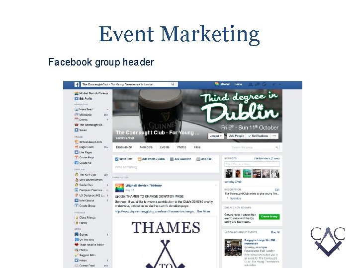 Event Marketing Facebook group header 