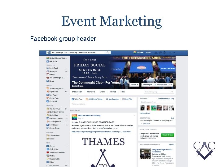 Event Marketing Facebook group header 