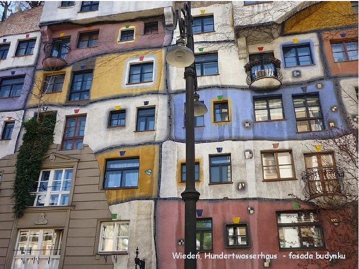 Wiedeń, Hundertwasserhaus - fasada budynku 