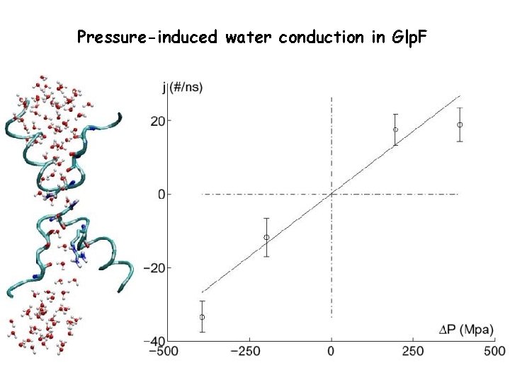 Pressure-induced water conduction in Glp. F 