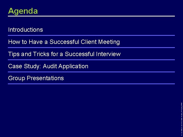 Agenda Introductions How to Have a Successful Client Meeting Tips and Tricks for a