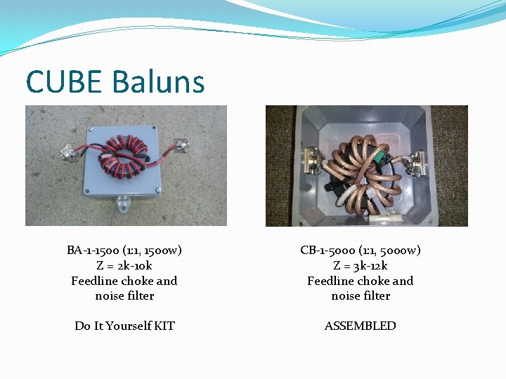 CUBE Baluns BA-1 -1500 (1: 1, 1500 w) Z = 2 k-10 k Feedline