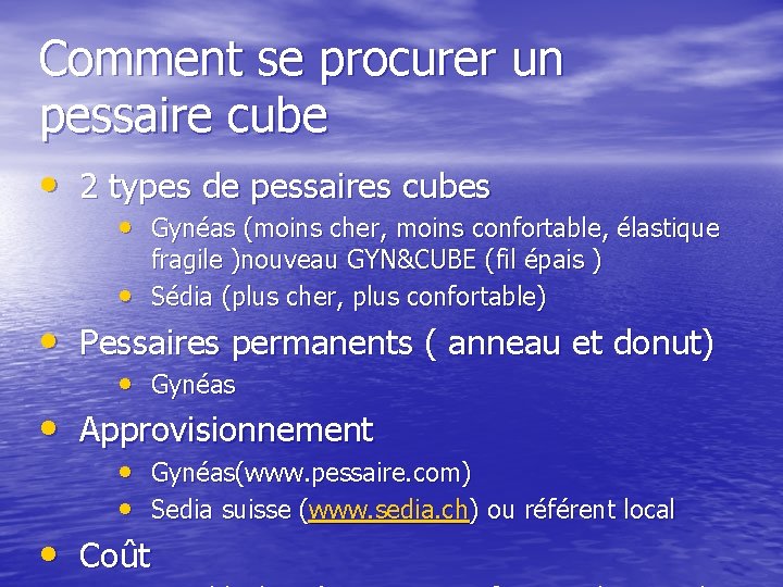 Comment se procurer un pessaire cube • 2 types de pessaires cubes • Gynéas