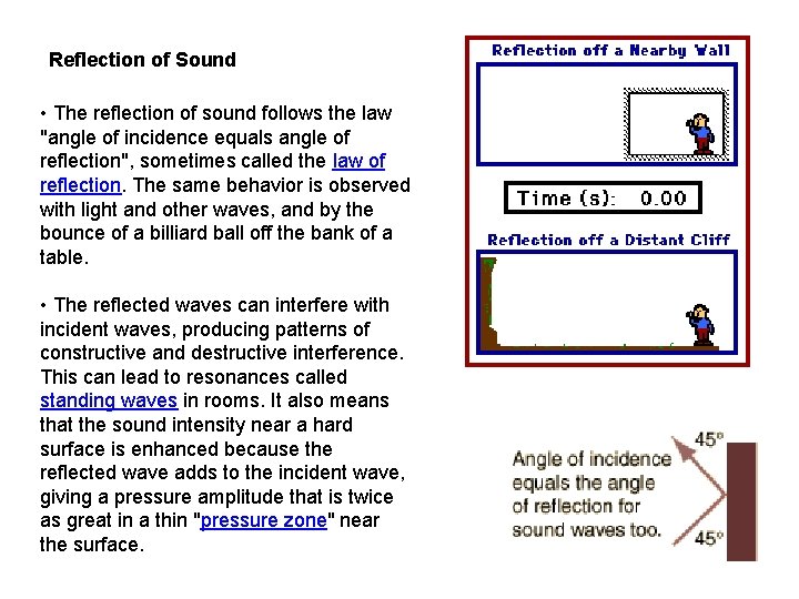 Reflection of Sound • The reflection of sound follows the law "angle of incidence