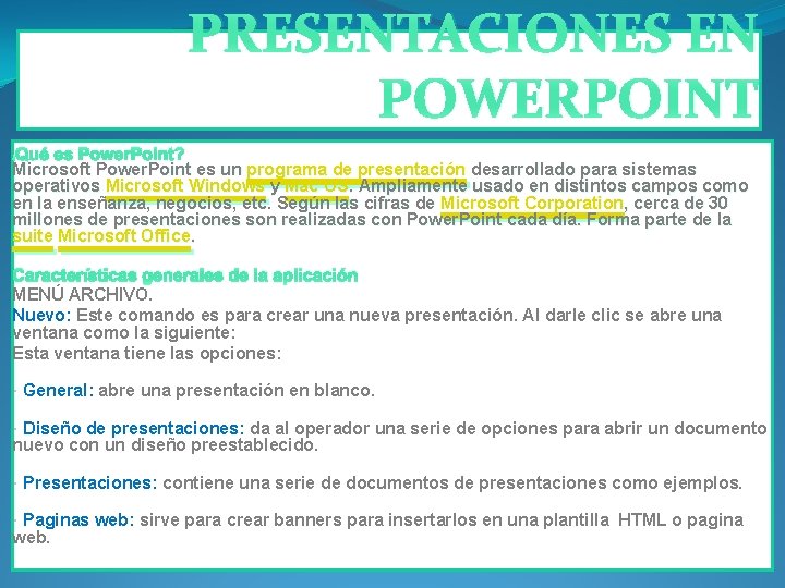 PRESENTACIONES EN POWERPOINT Qué es Power. Point? Microsoft Power. Point es un programa de