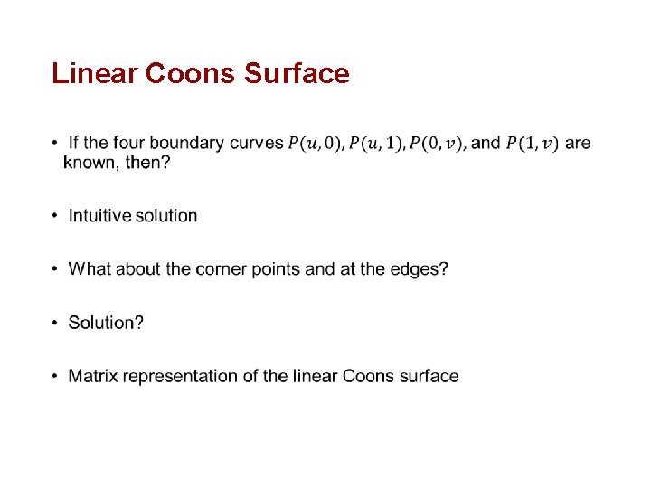 Linear Coons Surface • 