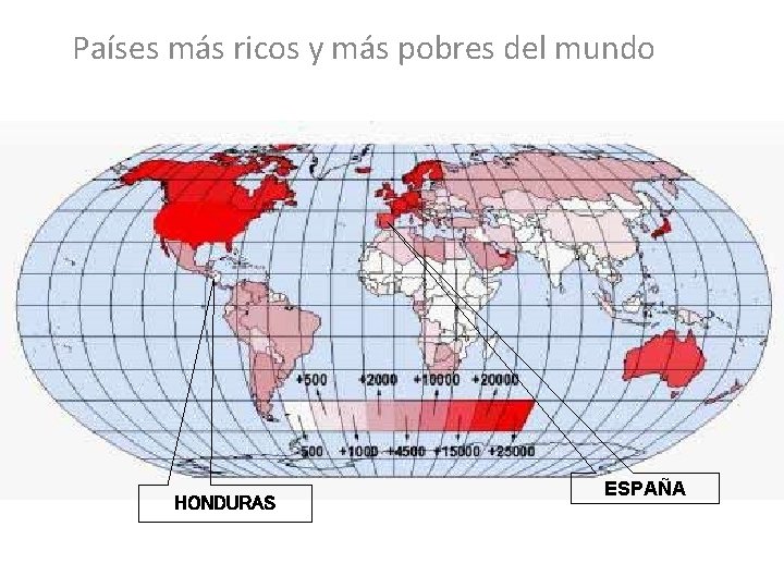 Países más ricos y más pobres del mundo HONDURAS ESPAÑA 