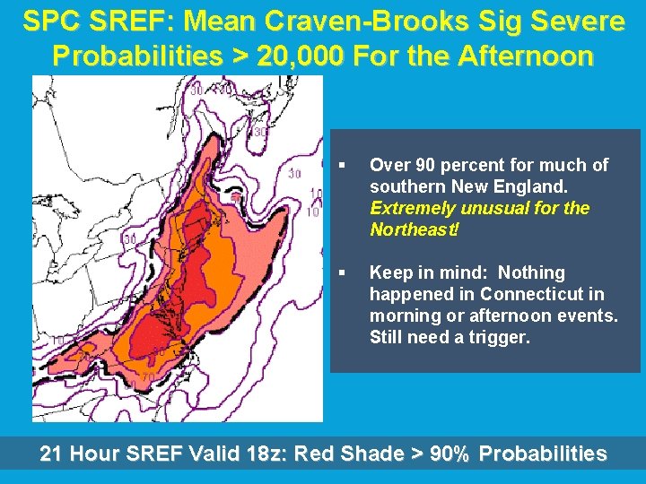 SPC SREF: Mean Craven-Brooks Sig Severe Probabilities > 20, 000 For the Afternoon § SPC SREF: Mean Craven-Brooks Sig Severe Probabilities > 20, 000 For the Afternoon §