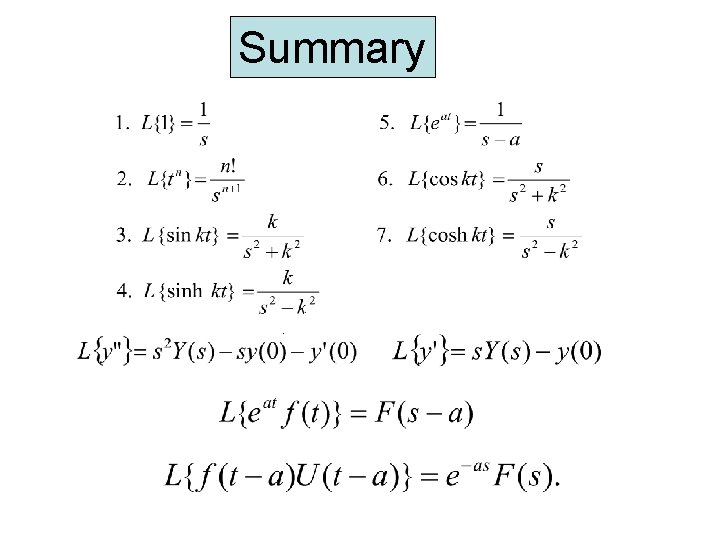 Summary . Summary .