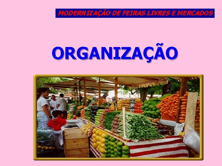 MODERNIZAÇÃO DE FEIRAS LIVRES E MERCADOS ORGANIZAÇÃO 