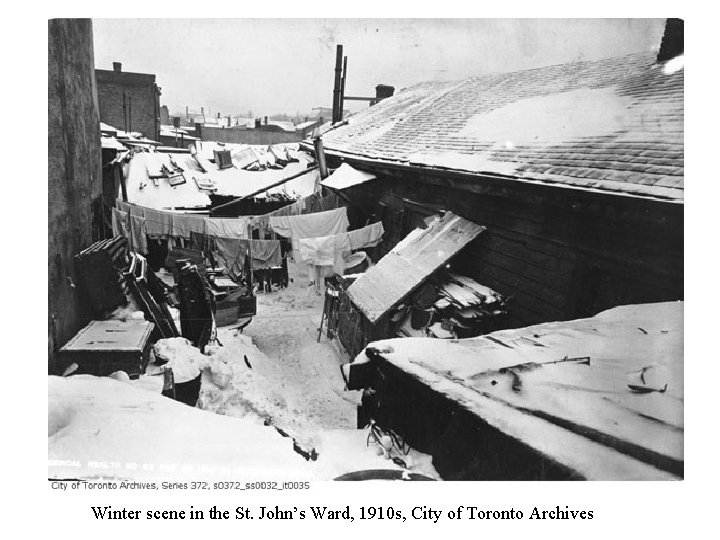 Winter scene in the St. John’s Ward, 1910 s, City of Toronto Archives 
